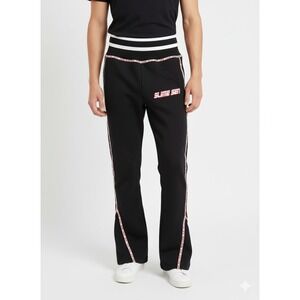 Slatt SZN Flare Jogger Pants Men's Small Black Y2K Streetwear SLIME Logo Limited